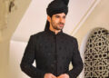 Black Bead Work Sherwani 5